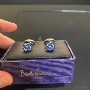 BABETTE WASSERMAN VLUE NAVY KNOT CUFF LINKS